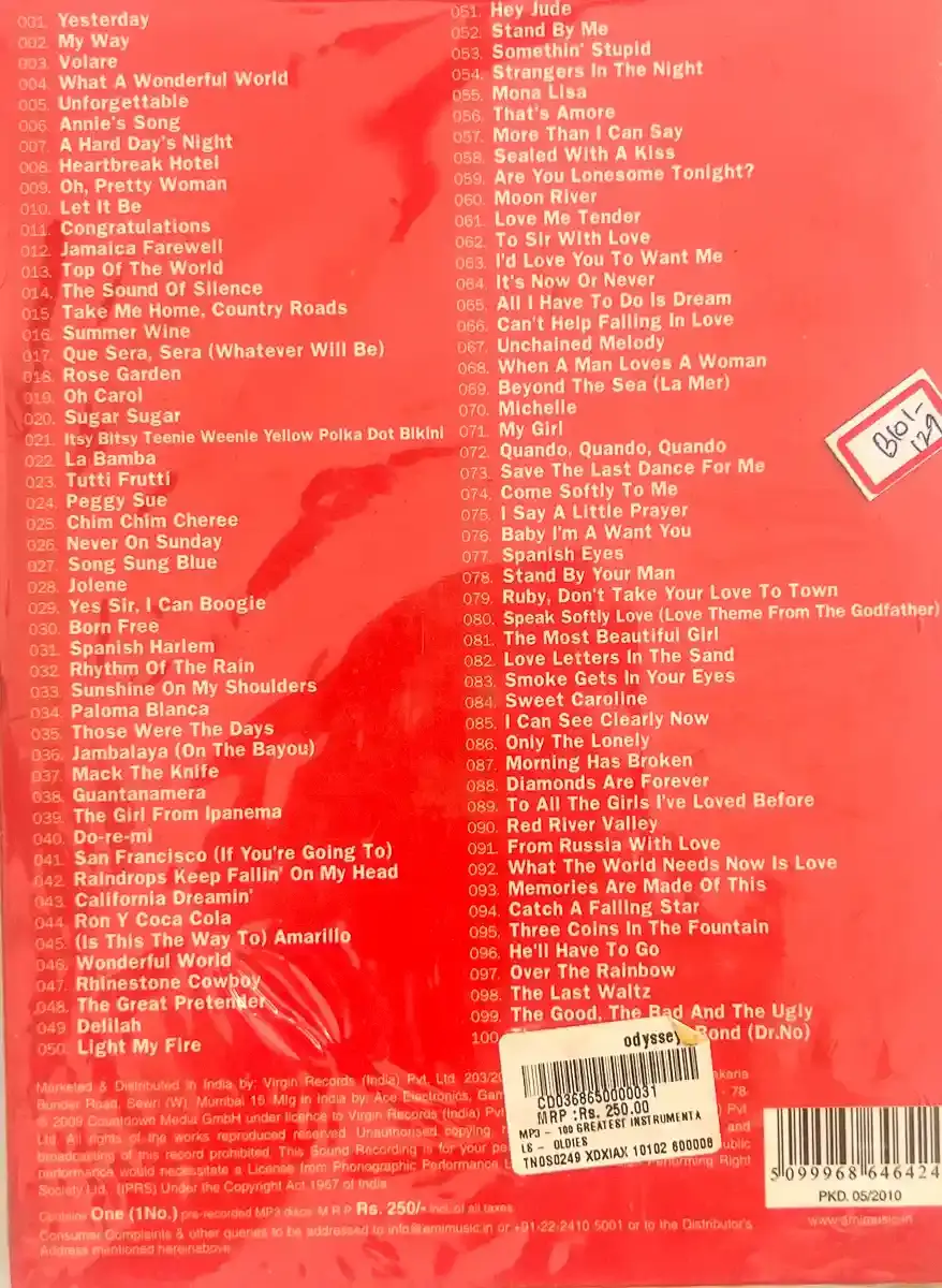 100 Greatest Instrumentals Oldies  - MP3 - English Songs