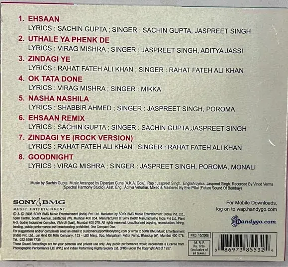 Thumbnail: Dil Kabaddi Audio cd - Hindi Film Songs - Sony BMG 88697385532