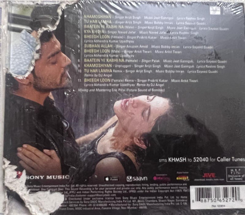 Khamoshiyan hindi Audio cd Hindi Film Songs 88875065272