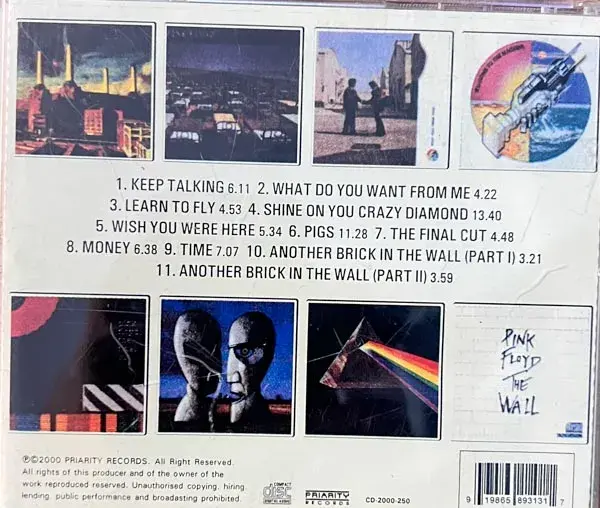 Thumbnail: Pink Floyd Greatest Hits audio cd - English Songs -Priarity Records CD 2000 -250