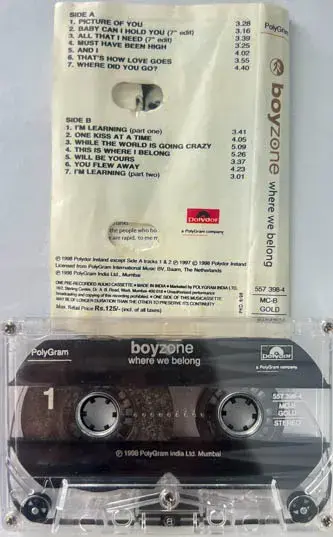 Boyzone Audio Cassette- English Songs - Polygram 557 398-4