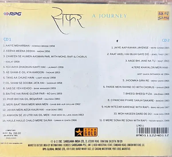 A Journey Asha Bhosle audio cd - 2 cd pack - Hindi Film Songs - Saregama