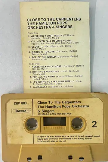 Close To The Carpenters Audio Cassette- English Songs - Chevron CHV 083