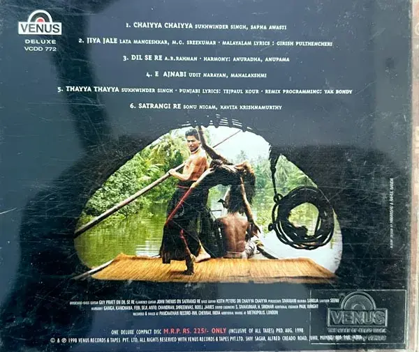 Dil Se A.R.Rahman audio cd - Hindi Film Songs - Venus VCDD -772