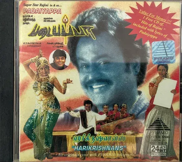Padaiyappa - Harikrishnans audio cd - Tamil Film Songs-Pyramid Made In Singspore