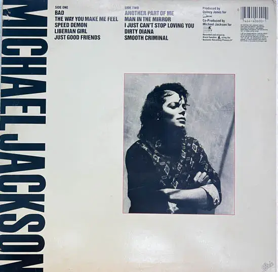 Michael Jackson - Bad Vinyl LP Record  33.3 rpm - English Songs