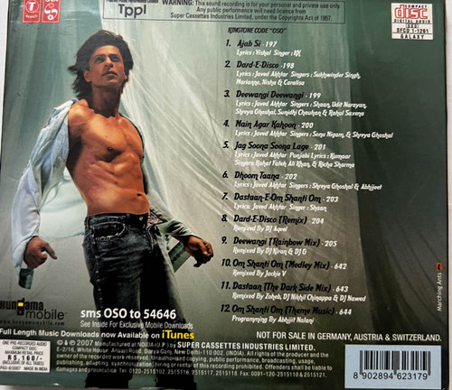 Om Shanti OM audio cd Hindi Film Songs T Series