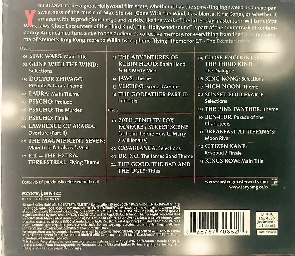 Thumbnail: The Essential Hollywood audio cd - Movie Sound Tracks - Sony BMG 82876770862