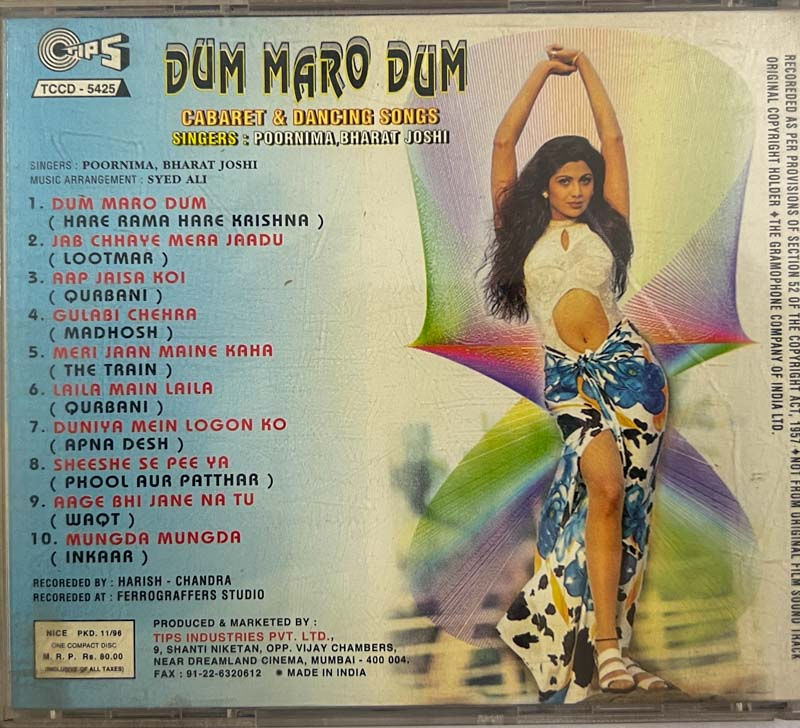 Thumbnail: Dum Maro Dum  audio cd - Cabret Songs - Tips TCCD 5425