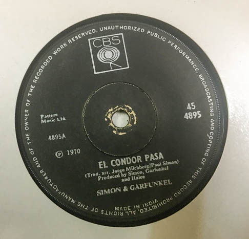 Simon & Carfunkel Vinyl Record EP 45 rpm - English Songs - CBS 4895