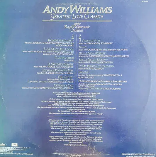 Thumbnail: Andy Williams - Greatest Love Classics Vinyl LP Record  33.3 rpm
