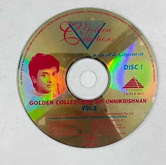 Golden Collection Of Unnikrishnan Audio Cd - Classical- Pyramid CD PYR 8853