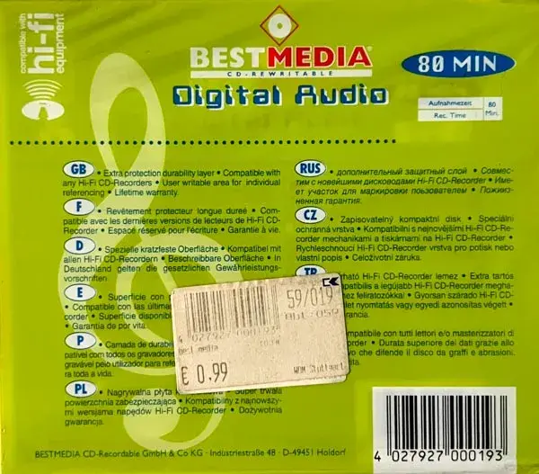 Best Media 80 Min Oigital Audio - Sealed