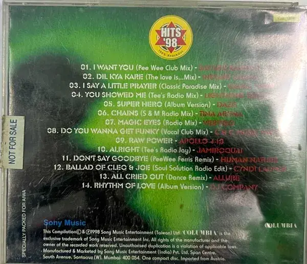 HITS '98-100%KnockOut-Audio CD-English Songs-Sony Music