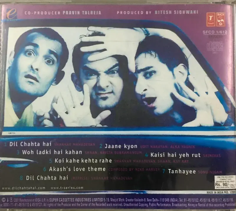 Thumbnail: Dil Chahta Hai - Hindi Film Songs - T Series  SFCD 1/612