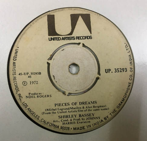 Shirley Bassey Vinyl Record EP 45 rpm - English Songs - UP 35293