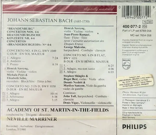Bach The Brandenburg Concertos_ audio cd  - Western Classical
