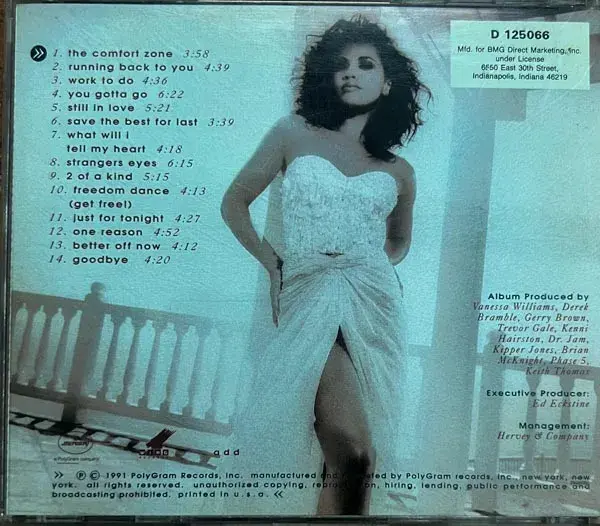 Thumbnail: Vanessa Williams - The Comfort Zone audio cd -English Songs -Mercury Made In USA - Image 2