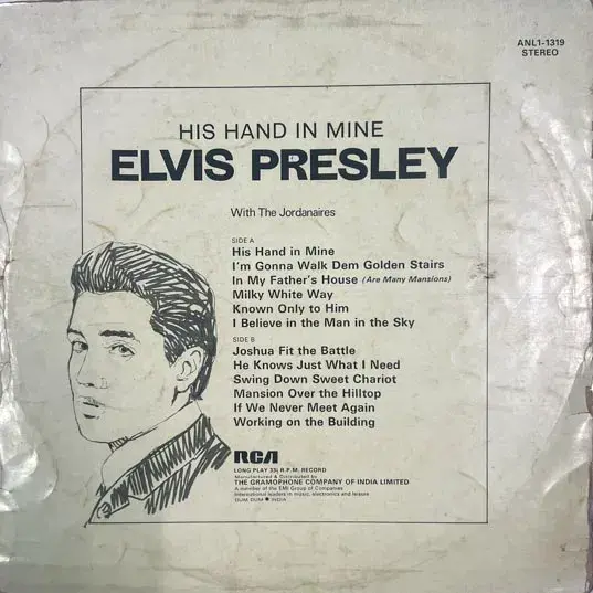 His Hand in Mine by Elvis PresleyLP33.3rpm Vinyl - English Songs - RCA ANL1-1319