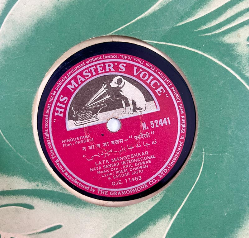 Pardesi Hindi Film Songs - 10" 78 RPM Shellac record - HMV52441