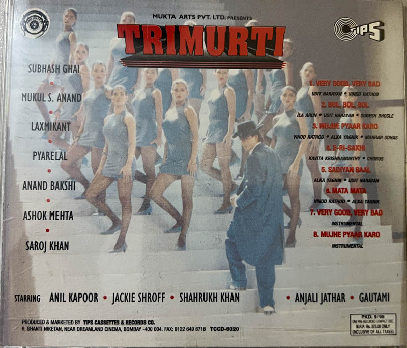 Trimurti Audio Cd - Hindi Film Songs - Tips TCCD-6020 - Image 2