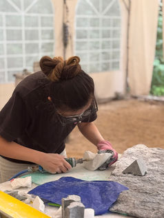 Ceramics workshop Berlin combined materials stone sculpting