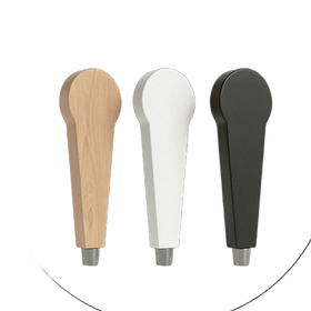 Variedad de manijas personalizadas para cerveza artesanal, modelos de madera y resina de Baja Tap Handles.
