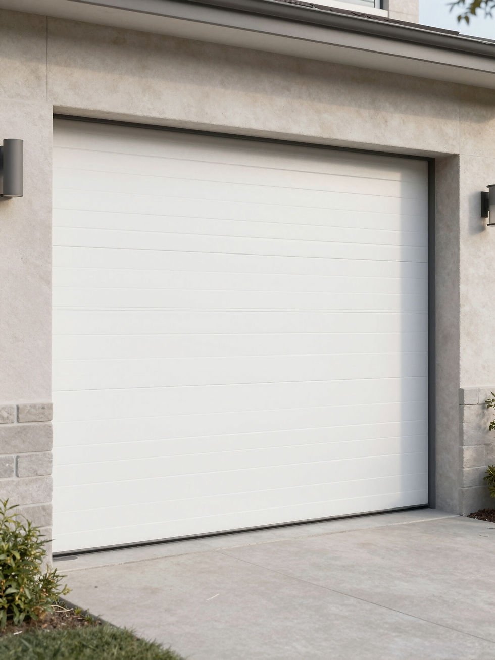 White Horizontal steel up & over garage door, special offer