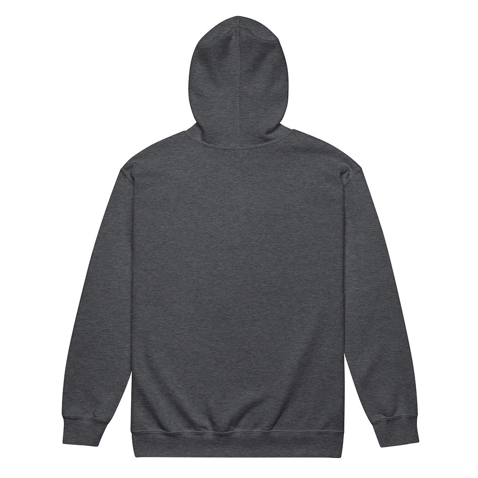 Thumbnail: Powered by Unisex zip hoodie - white logo