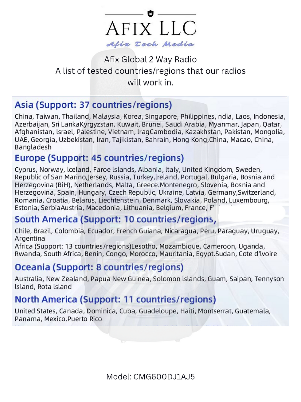 Thumbnail: Afix Global 2 Way Radios