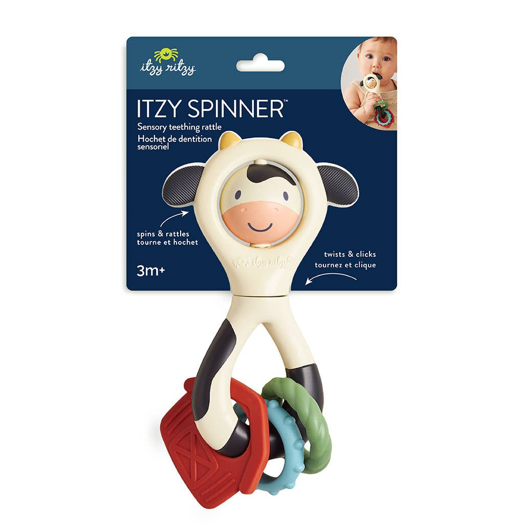 Itzy Spinner™ - Sensory Teething Rattle - Carmen the Cow