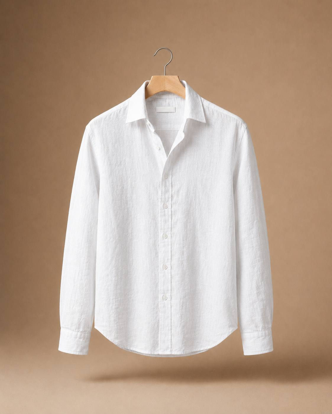WHITE LINEN SHIRT.