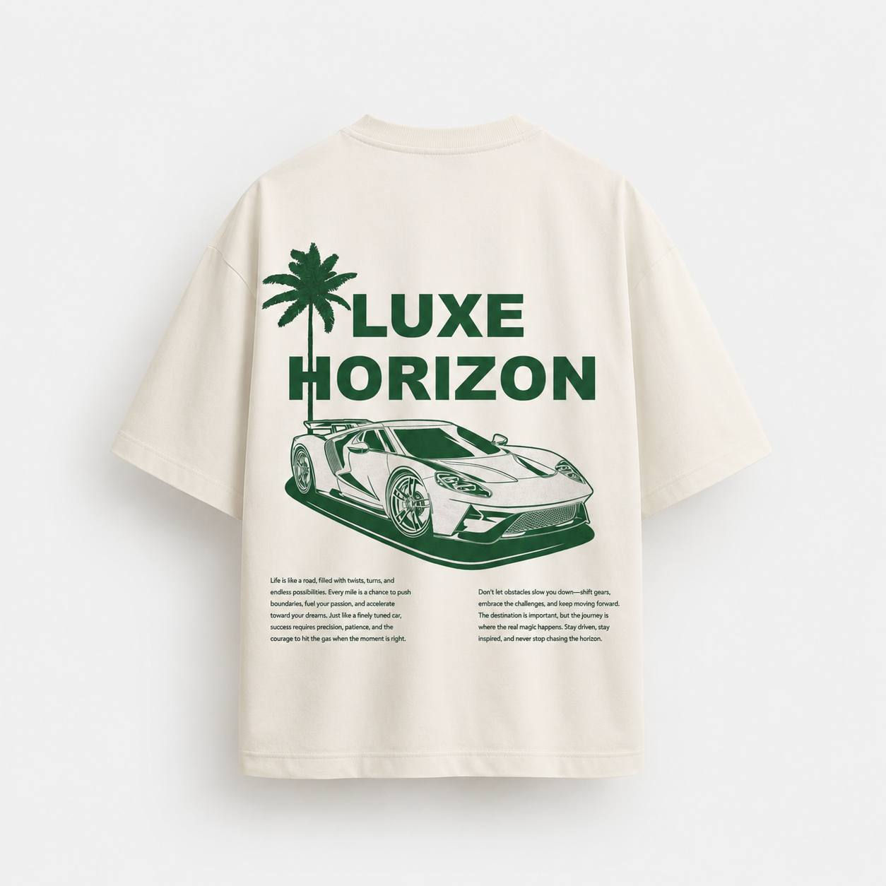 LUXE HORIZON WHITE OVERSIZE-TSHIRT.