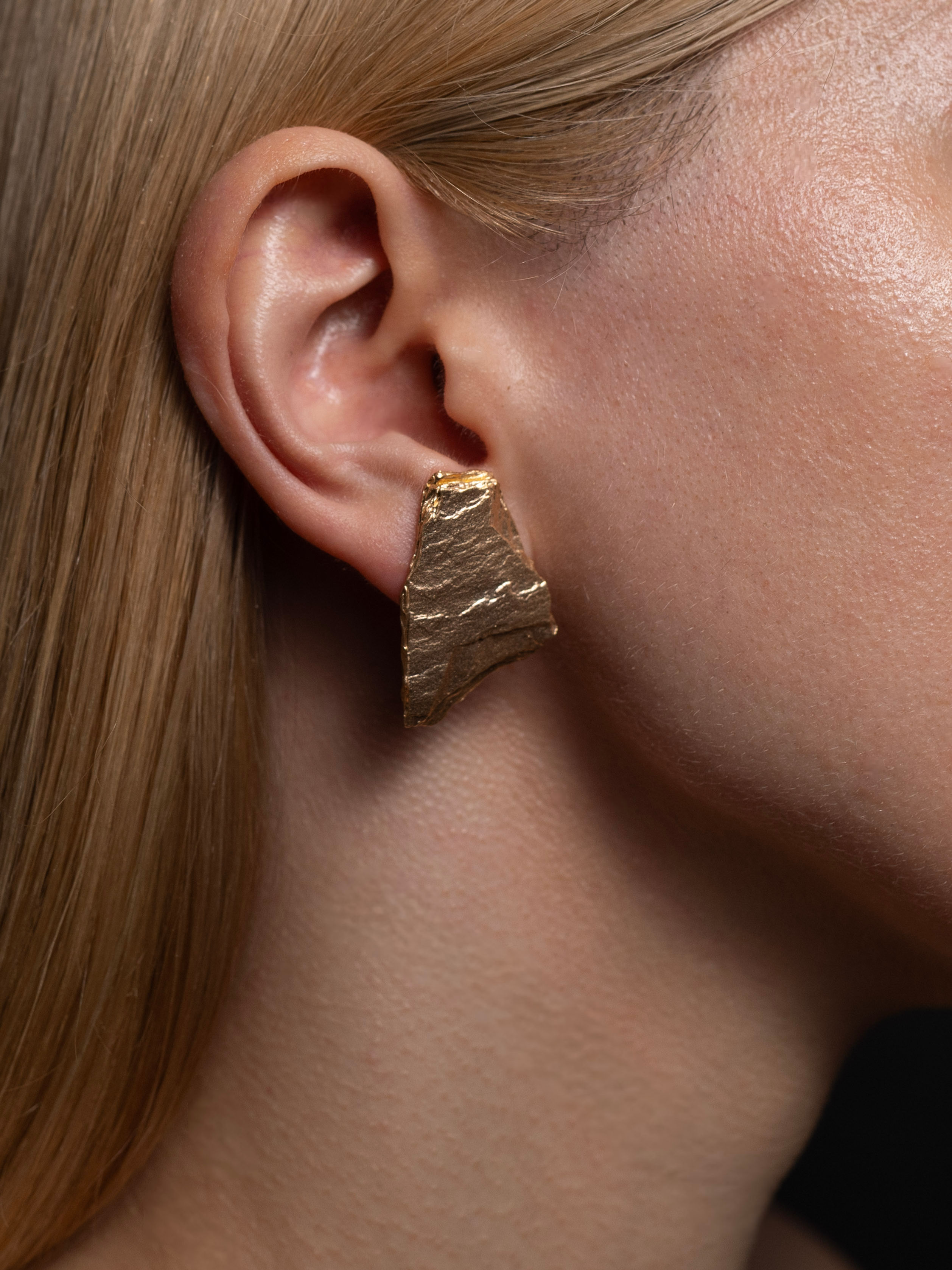 Ohrringe "Stone" Gelbgold vergoldet