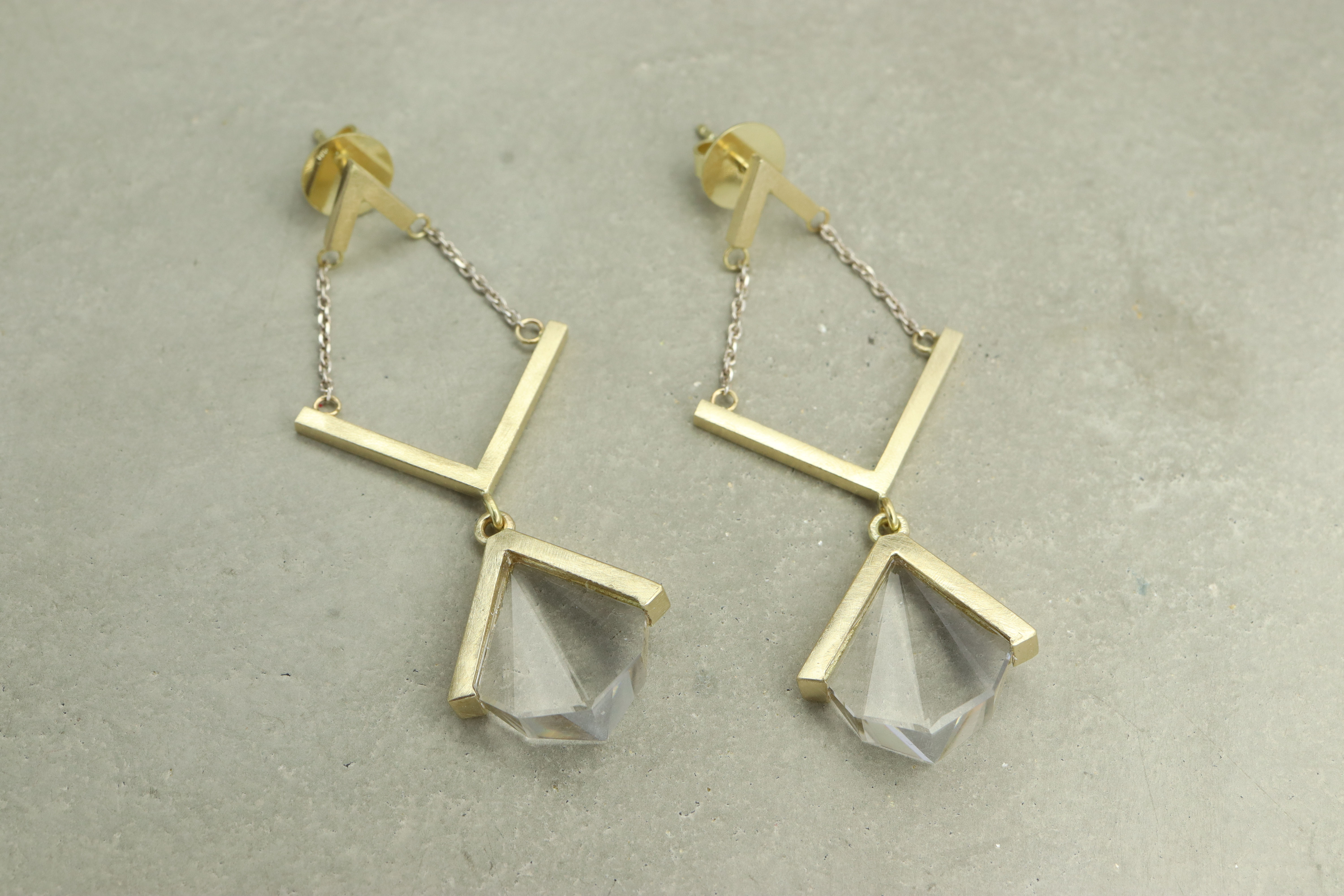 Ohrringe I Kollektion Fächerschliff Bergkristall 