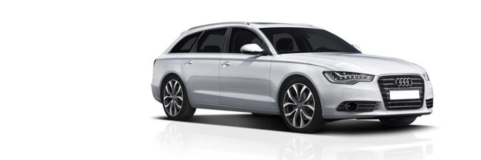 A white colour Audi car