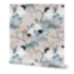 Japanese Garden Grey 25" Peel & Stick Wallpaper Made in Canada