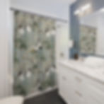 shower curtain Japanese garden sage 71 x 74 in bathroom
