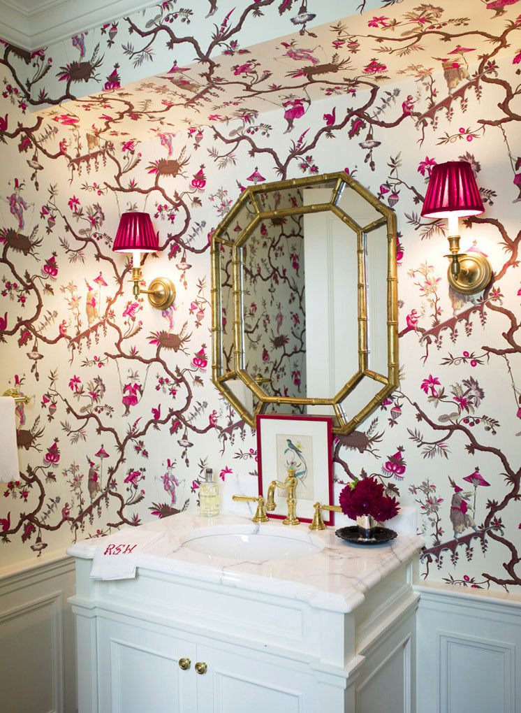 Beautiful Chinoiserie powder room. Image: Ashley Whittaker Design