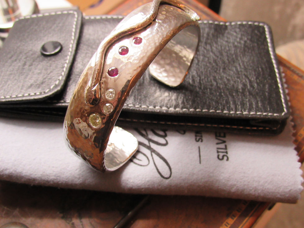 Thumbnail: Men's Diamond & Ruby Snake Venom Bangle