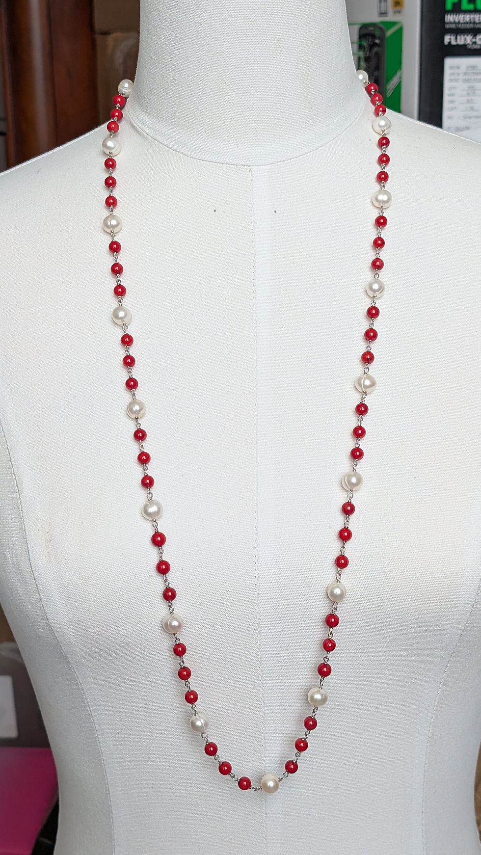 QVC Honora Sterling Silver Cultured Pearl & Gemstone beaded 36"