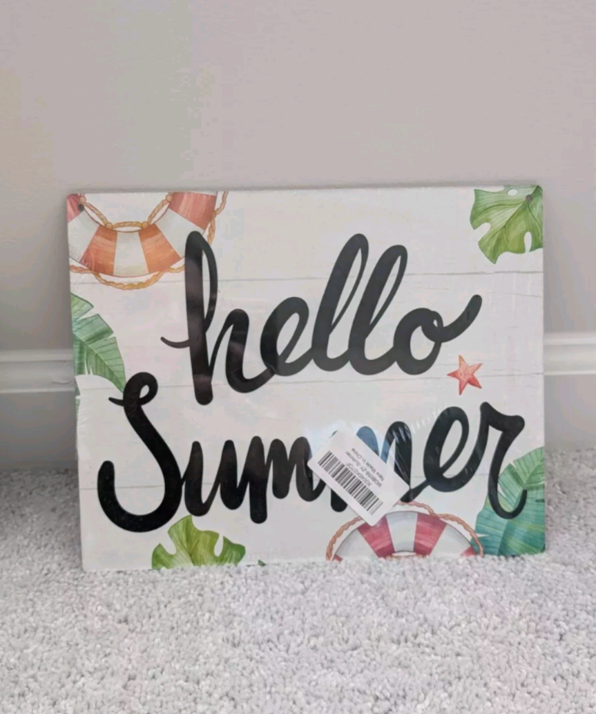 Hello Summer Wooden Wall Sign