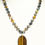 Thumbnail: Natural Tigers Eyed Faceted beads With Oval Tigers Eye Pendant SterlingSilver