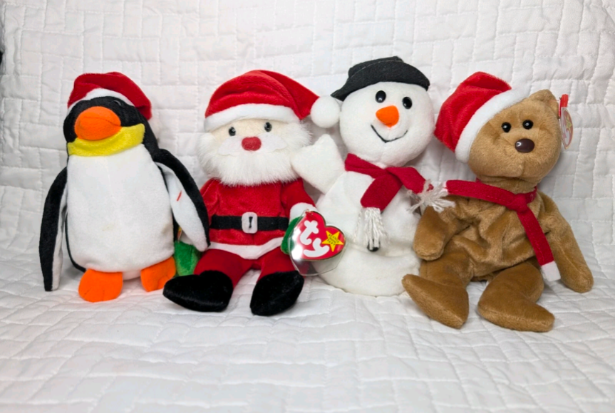 Ty Beanie Babies Santa Toys Lot 4 Mint CONDITION 4201, 4203, 4205, 4207 PVC