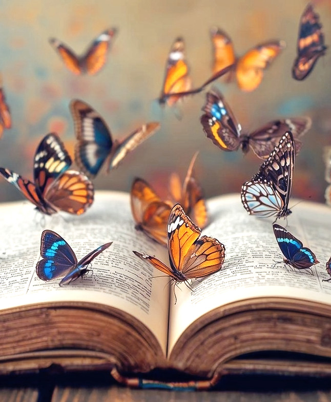 Butterflies on a book