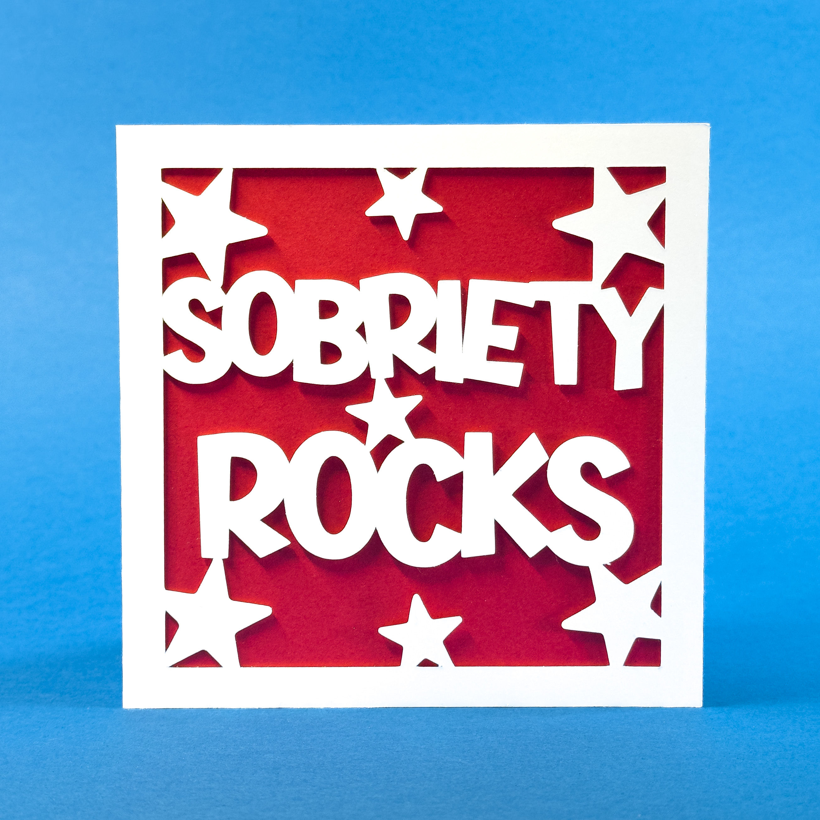 Sobriety Rocks Card with Cut-Out Design