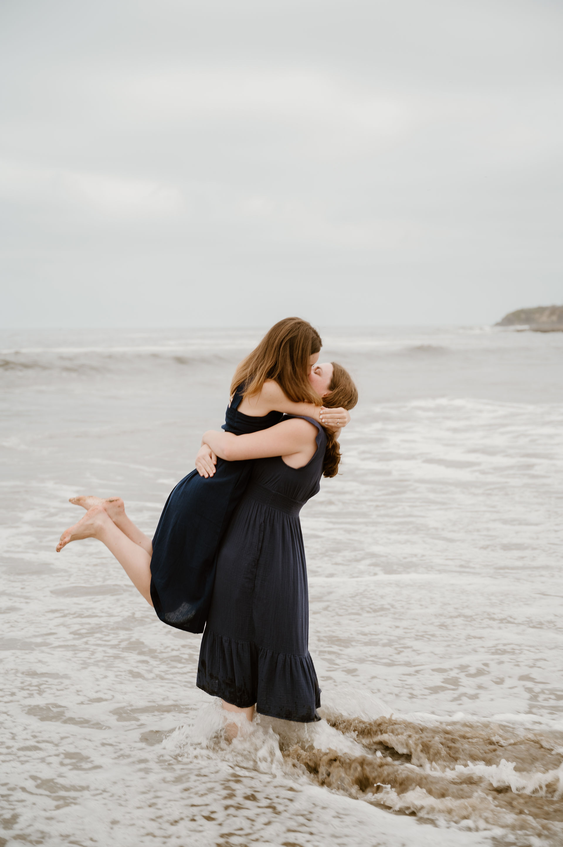Natural Bridges Beach State Park Engagement Photography LGBTQ couple