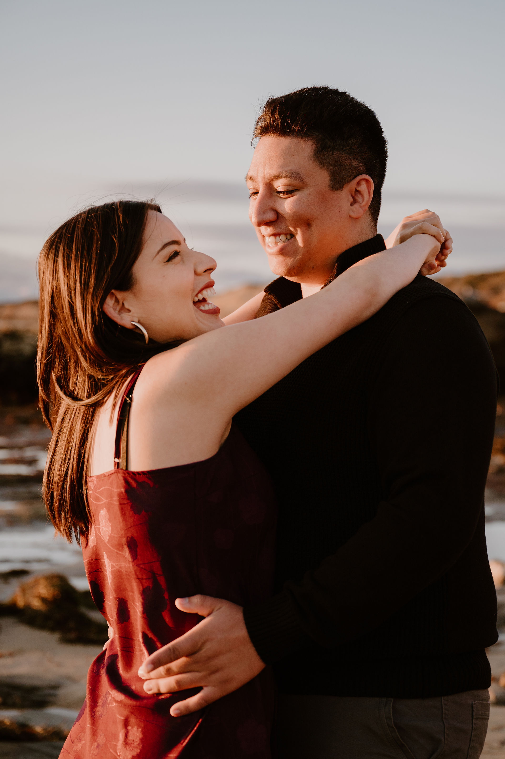 Crystal Cove State Park Beach Sunset Engagement photoshoot