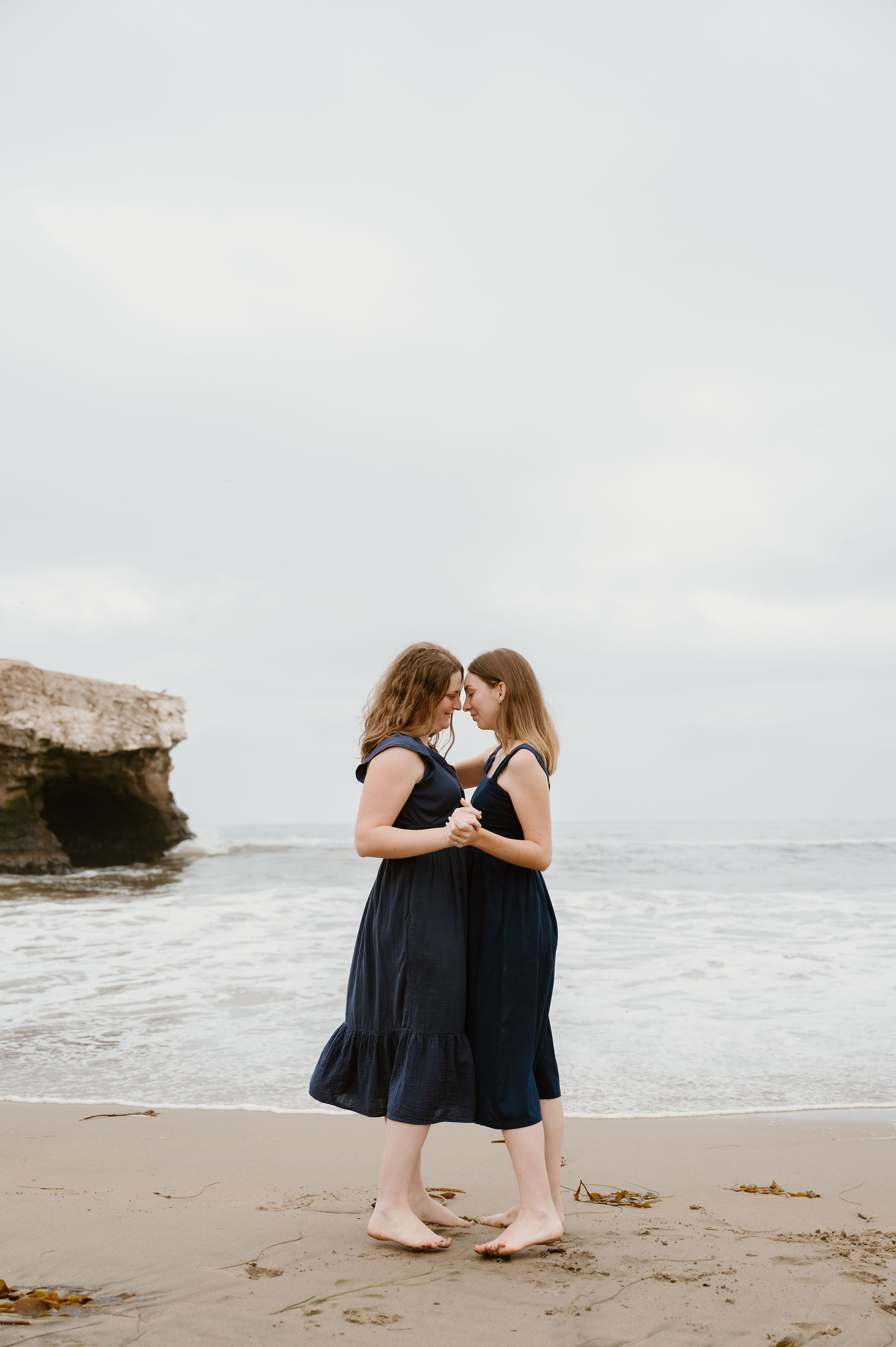 Natural Bridges Beach State Park Engagement Photography LGBTQ couple