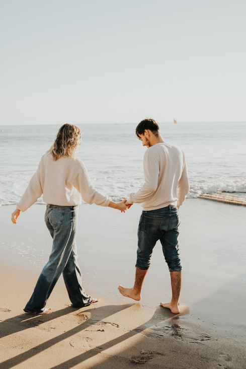 Corona Del Mar Sunset Beach Engagement Photography
